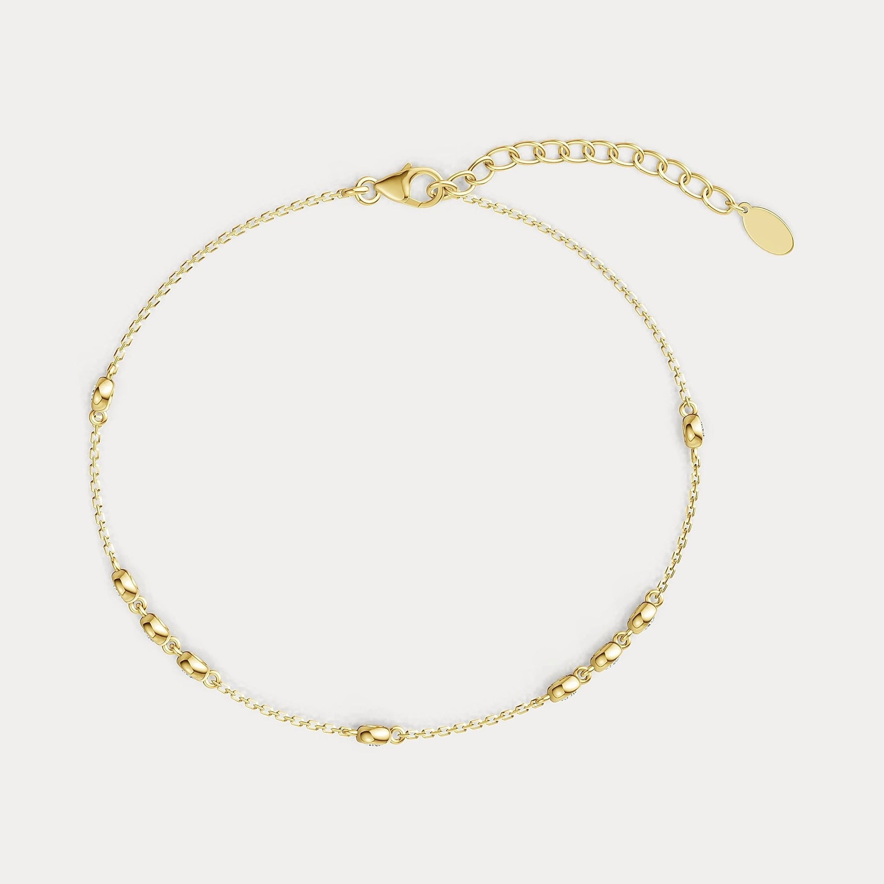 Bezel Set Lab - Grown Diamond Cluster Station Bracelet in 14K Gold/Platinum - Bracelets