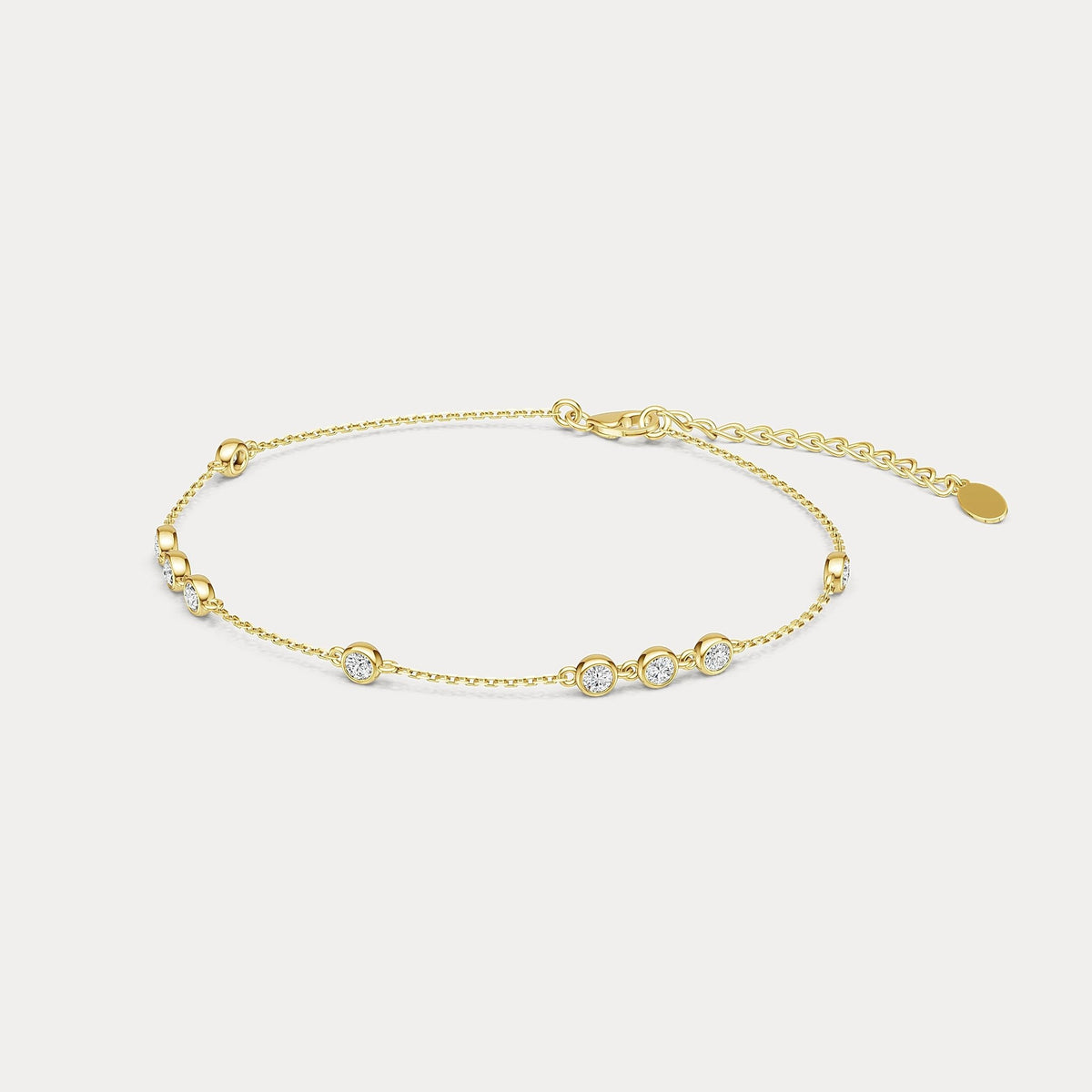 Bezel Set Lab - Grown Diamond Cluster Station Bracelet in 14K Gold/Platinum - Bracelets