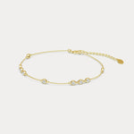 Bezel Set Lab - Grown Diamond Cluster Station Bracelet in 14K Gold/Platinum - Bracelets
