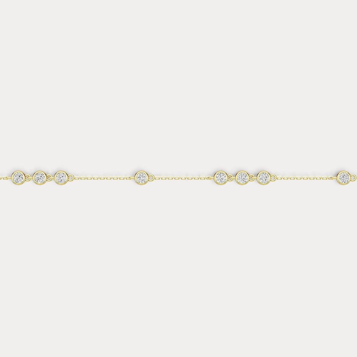 Bezel Set Lab - Grown Diamond Cluster Station Bracelet in 14K Gold/Platinum - Bracelets