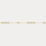 Bezel Set Lab - Grown Diamond Cluster Station Bracelet in 14K Gold/Platinum - Bracelets