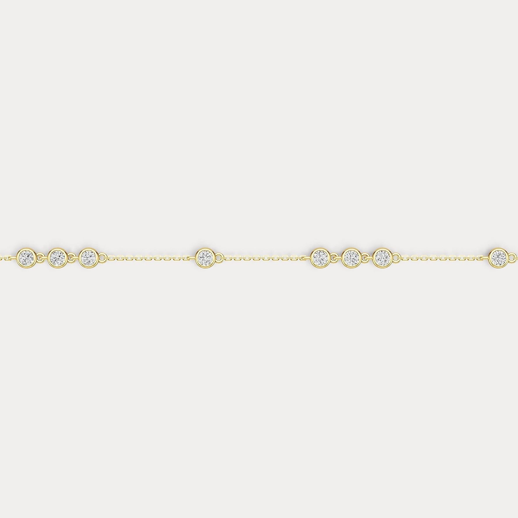 Bezel Set Lab - Grown Diamond Cluster Station Bracelet in 14K Gold/Platinum - Bracelets