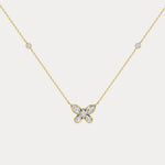 1.2CTW Lab - Grown Diamond Butterfly Pendant Necklace in Sterling Silver - Necklaces