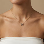 1.2CTW Lab-Grown Diamond Butterfly Pendant Necklace in Sterling Silver - Necklaces