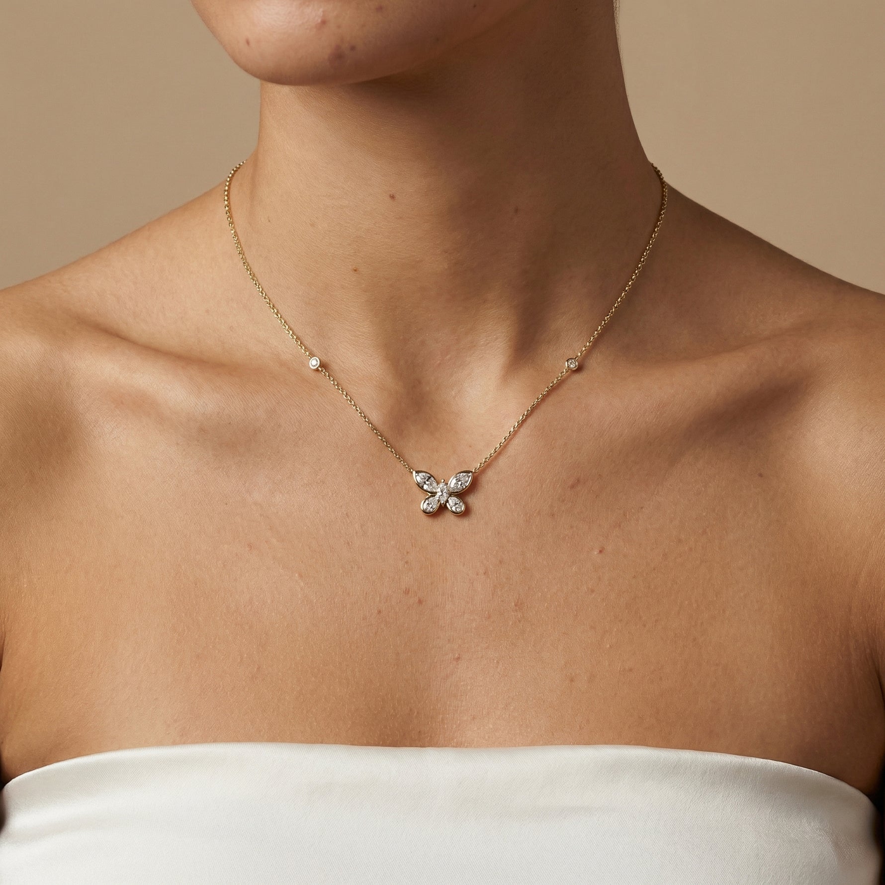 1.2CTW Lab-Grown Diamond Butterfly Pendant Necklace in Sterling Silver - Necklaces