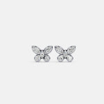 1.58 CTW Lab - Grown Diamond Butterfly Stud Earrings in Sterling Silver - Earrings