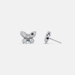 1.58 CTW Lab - Grown Diamond Butterfly Stud Earrings in Sterling Silver - Earrings