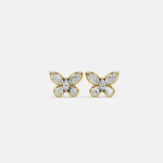 1.58 CTW Lab - Grown Diamond Butterfly Stud Earrings in Sterling Silver - Earrings