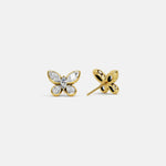 1.58 CTW Lab - Grown Diamond Butterfly Stud Earrings in Sterling Silver - Earrings