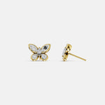 1.58 CTW Lab - Grown Diamond Butterfly Stud Earrings in Sterling Silver - Earrings