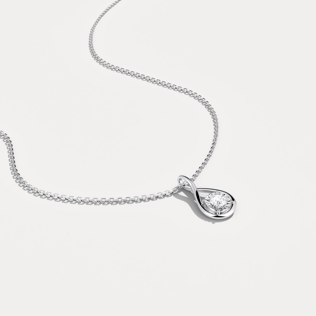 Lab - Diamond Teardrop Pendant Necklace - Necklaces