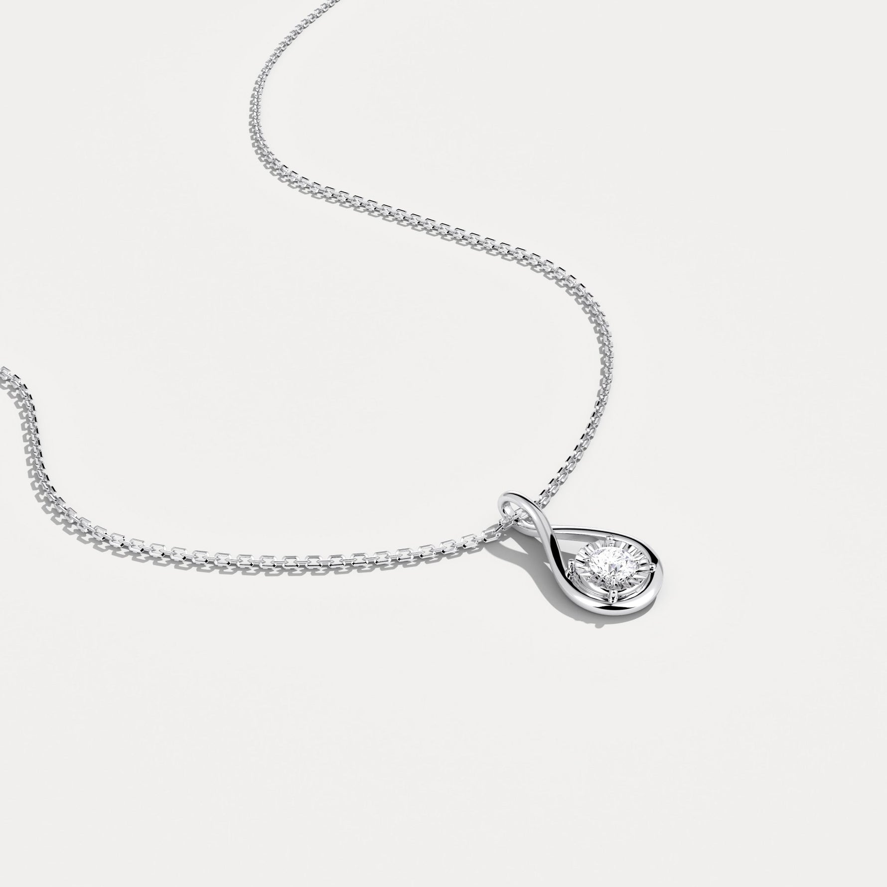 Lab - Diamond Teardrop Pendant Necklace - Necklaces