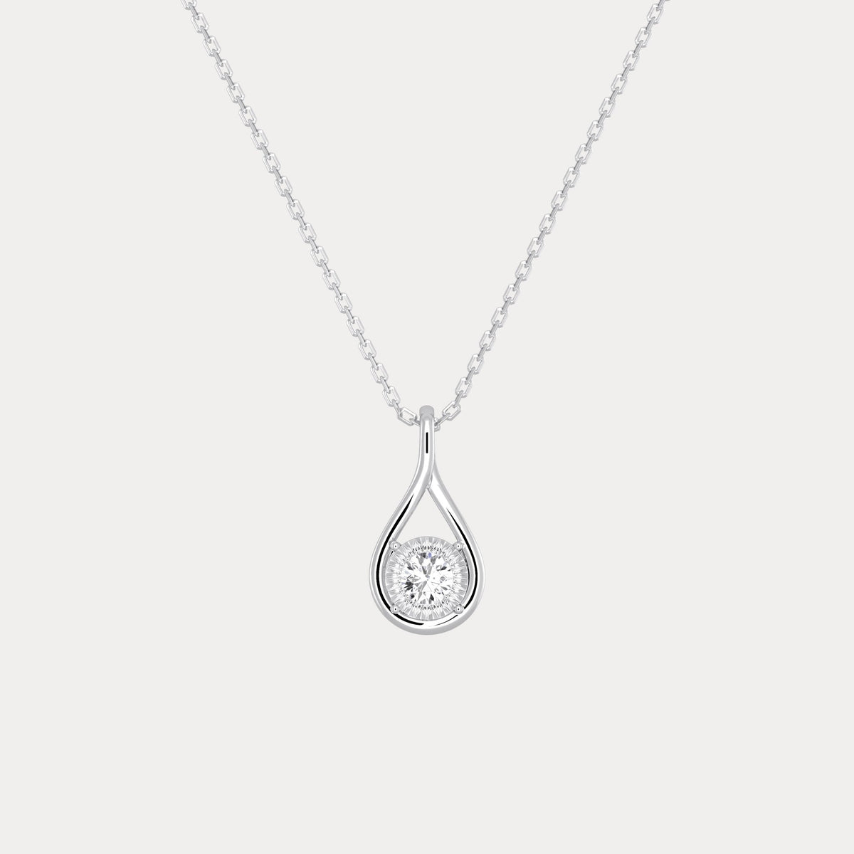 Lab - Diamond Teardrop Pendant Necklace - Necklaces