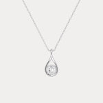 Lab - Diamond Teardrop Pendant Necklace - Necklaces
