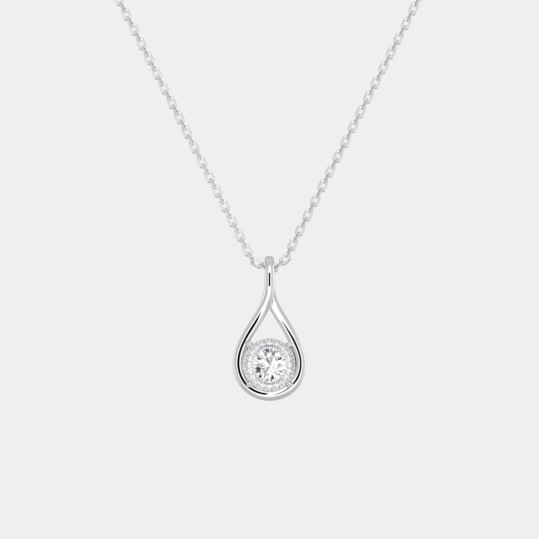 Lab - Diamond Teardrop Pendant Necklace - Necklaces