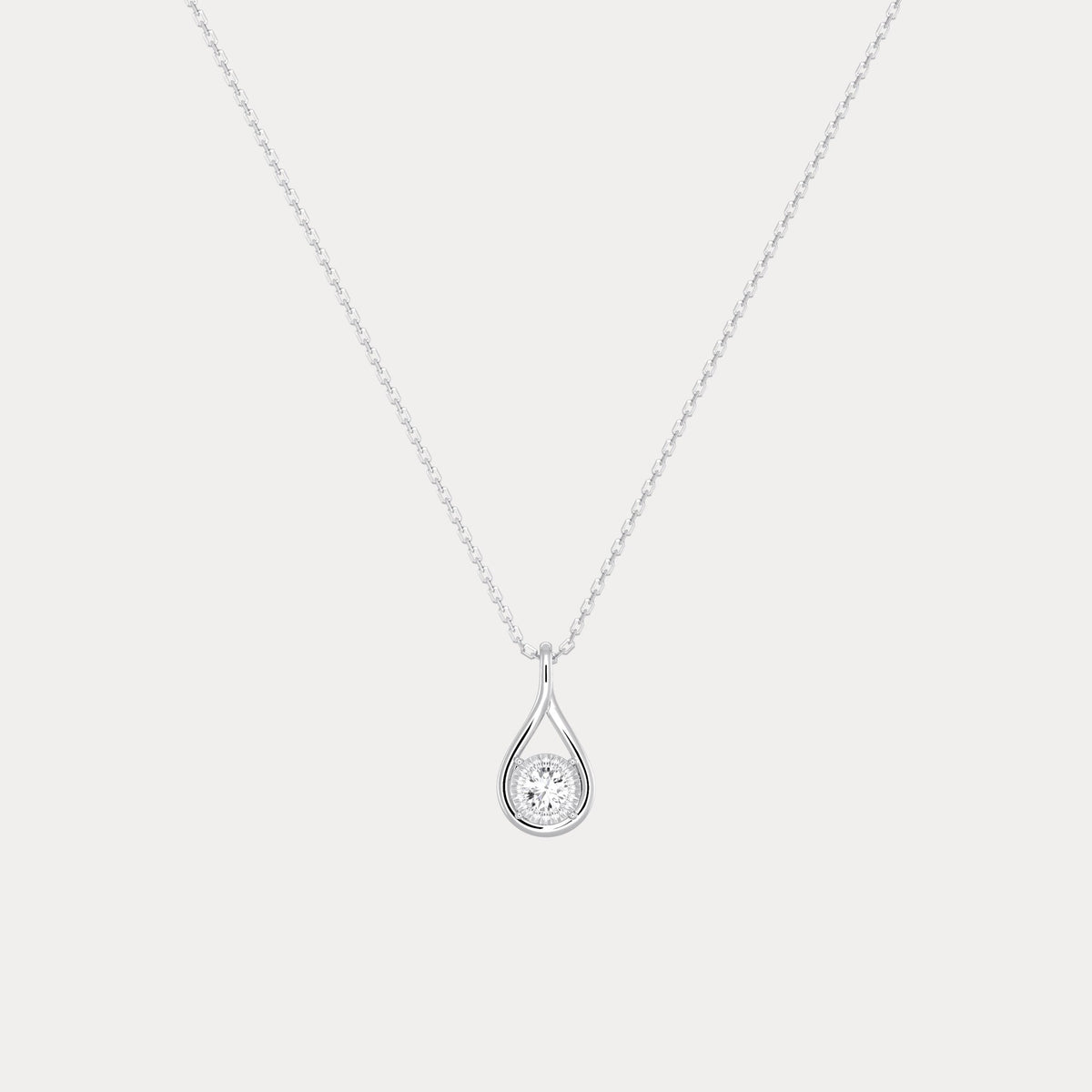 Lab - Diamond Teardrop Pendant Necklace - Necklaces