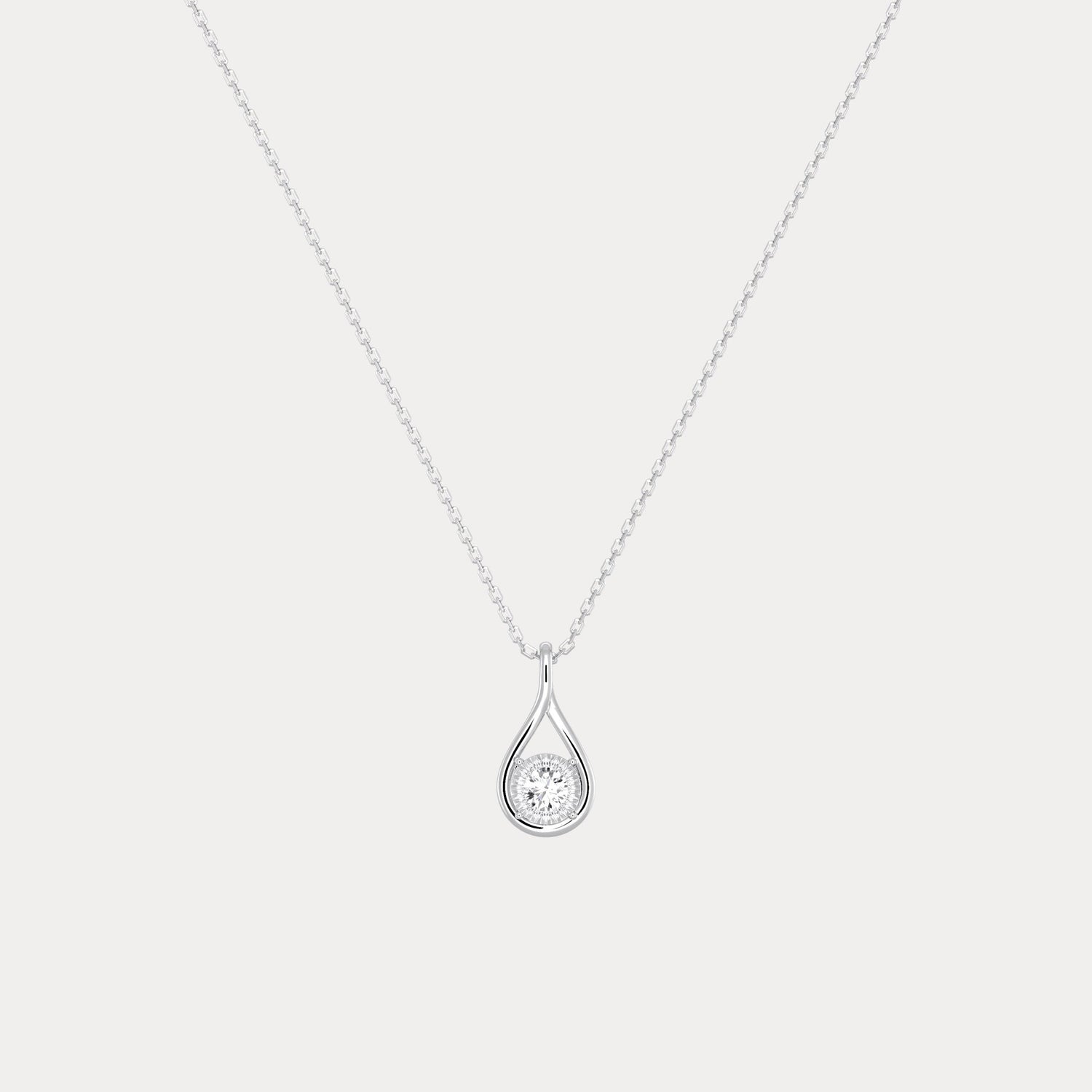 Lab - Diamond Teardrop Pendant Necklace - Necklaces