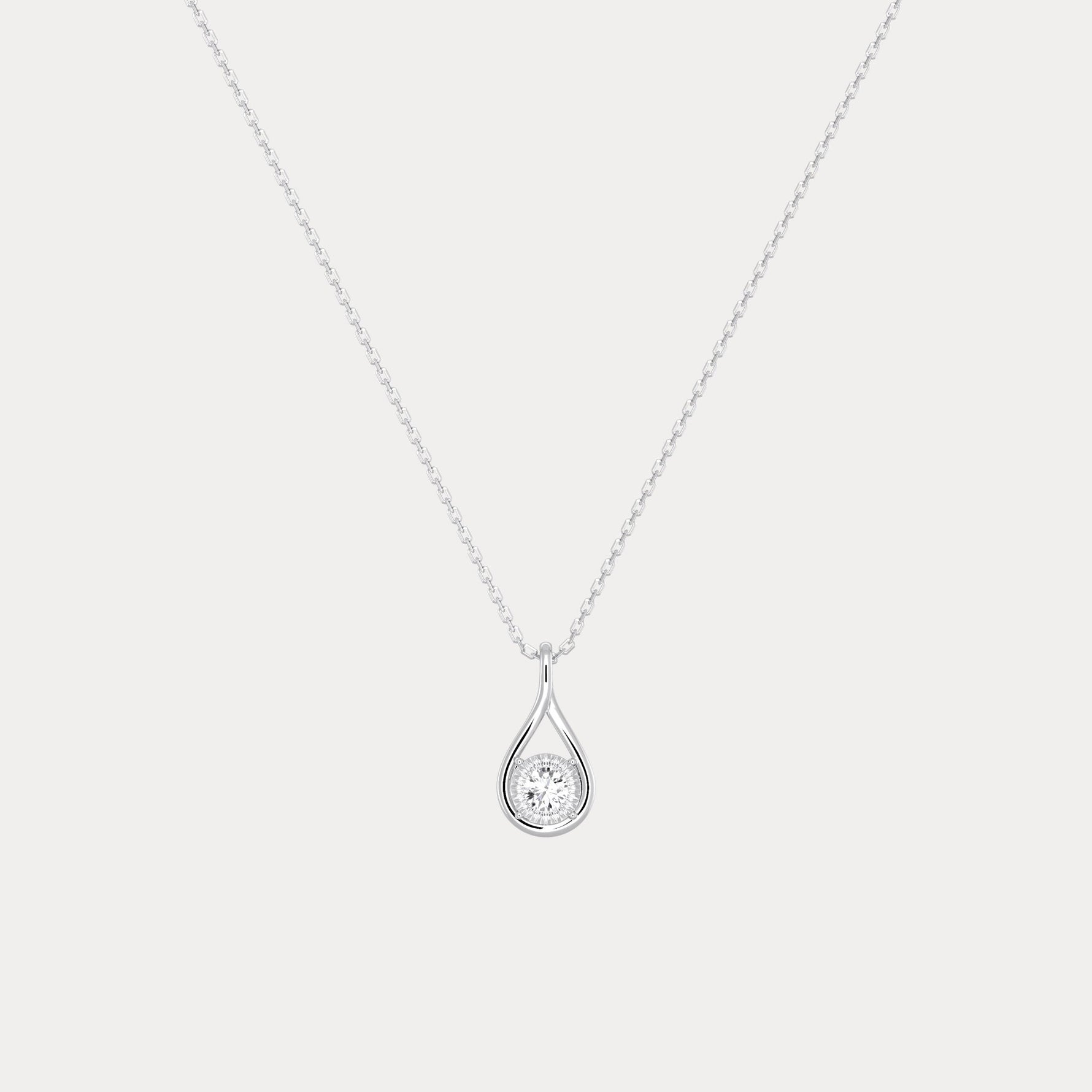 Lab - Diamond Teardrop Pendant Necklace - Necklaces