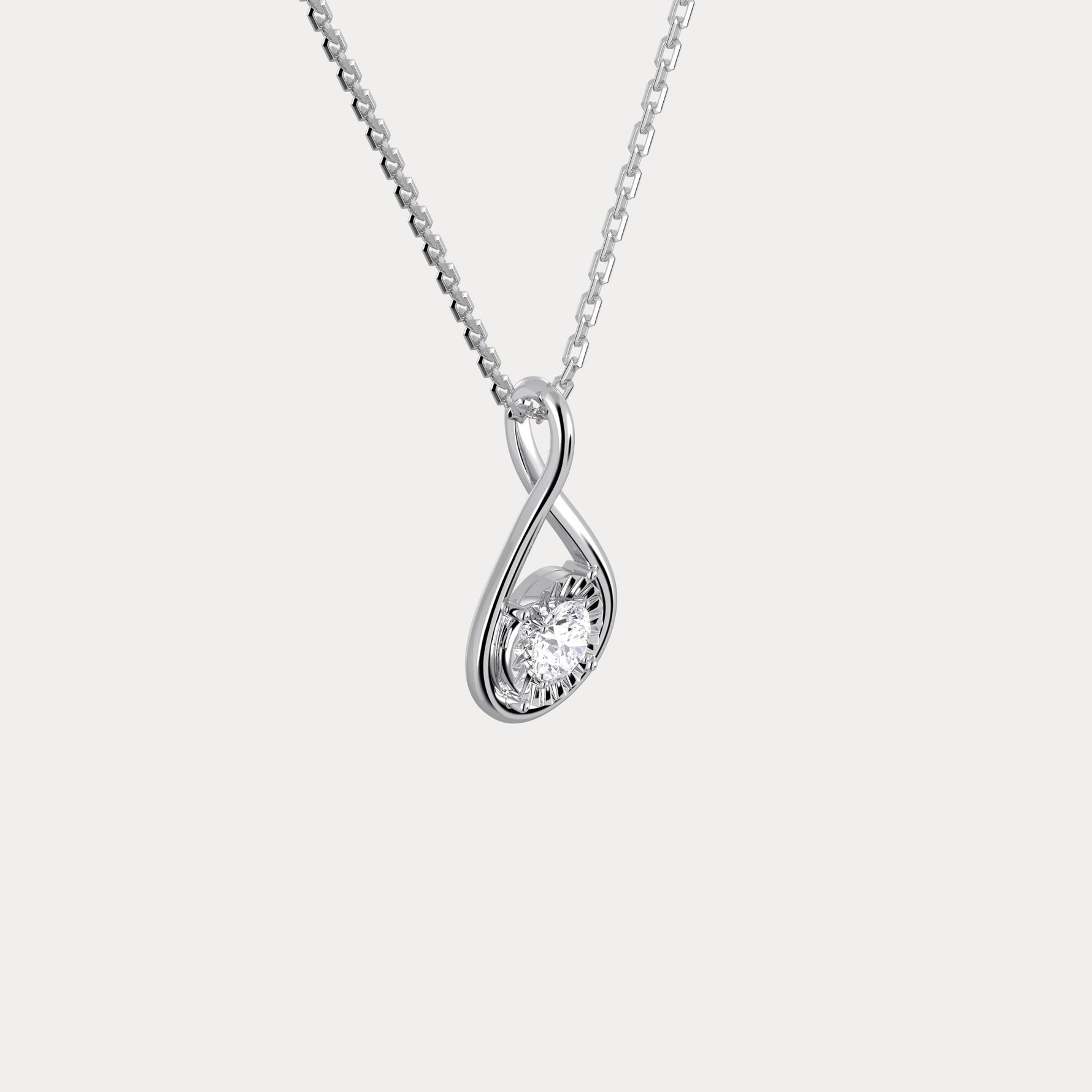 Lab - Diamond Teardrop Pendant Necklace - Necklaces