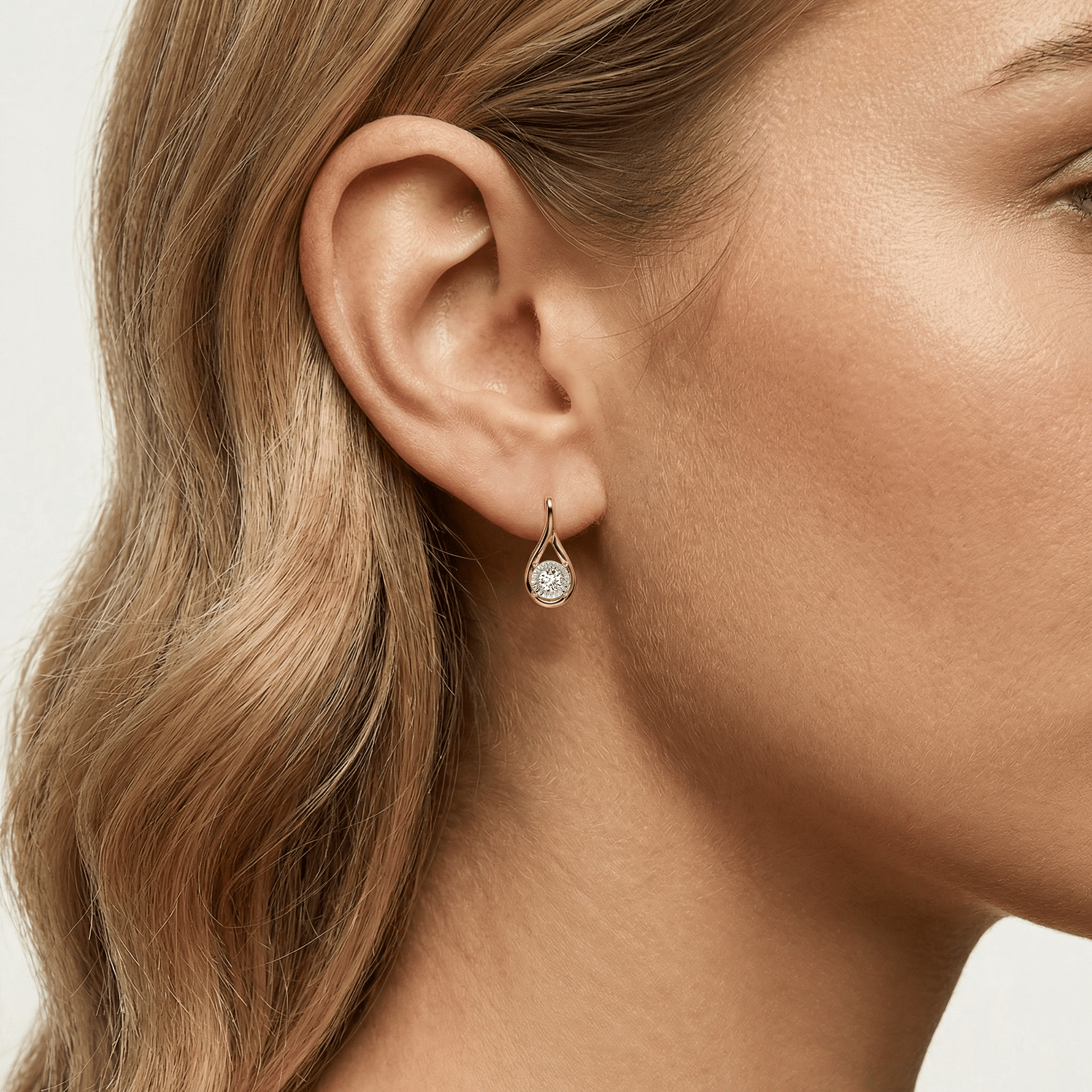 Lab - Grown Diamond Teardrop Stud Earrings in Sterling Silver - Earrings