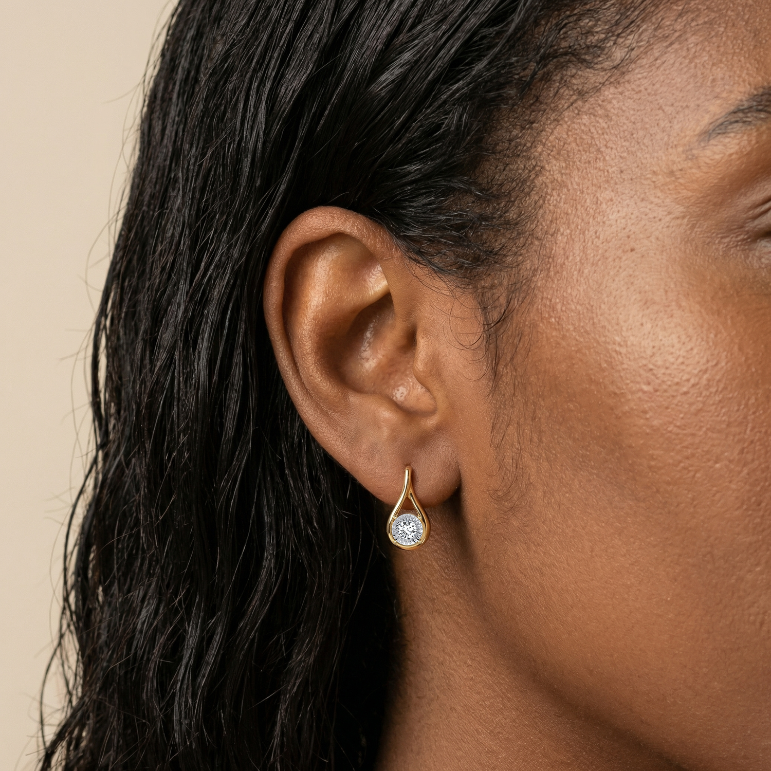 Lab-Grown Diamond Teardrop Stud Earrings in Sterling Silver