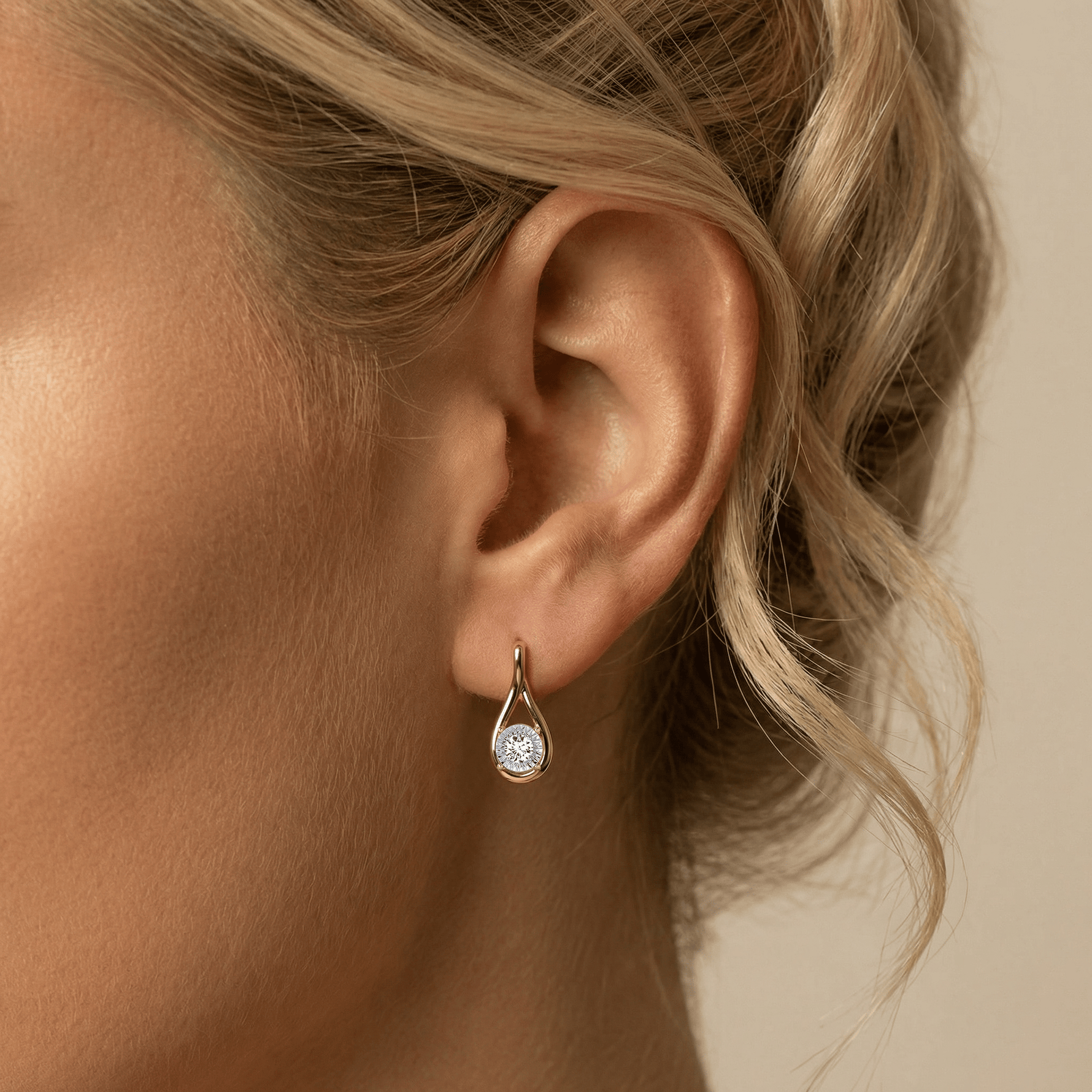 Lab - Grown Diamond Teardrop Stud Earrings in Sterling Silver - Earrings