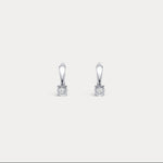 Sterling Silver Huggie Earrings with Lab - Grown Diamonds - Earrings