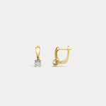Sterling Silver Huggie Earrings with Lab - Grown Diamonds - Earrings
