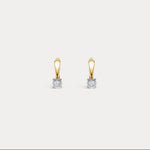 Sterling Silver Huggie Earrings with Lab - Grown Diamonds - Earrings
