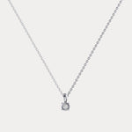 Lab Diamond Round Solitaire Pendant Necklace in Sterling Silver - Necklaces