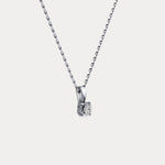 Lab Diamond Round Solitaire Pendant Necklace in Sterling Silver - Necklaces