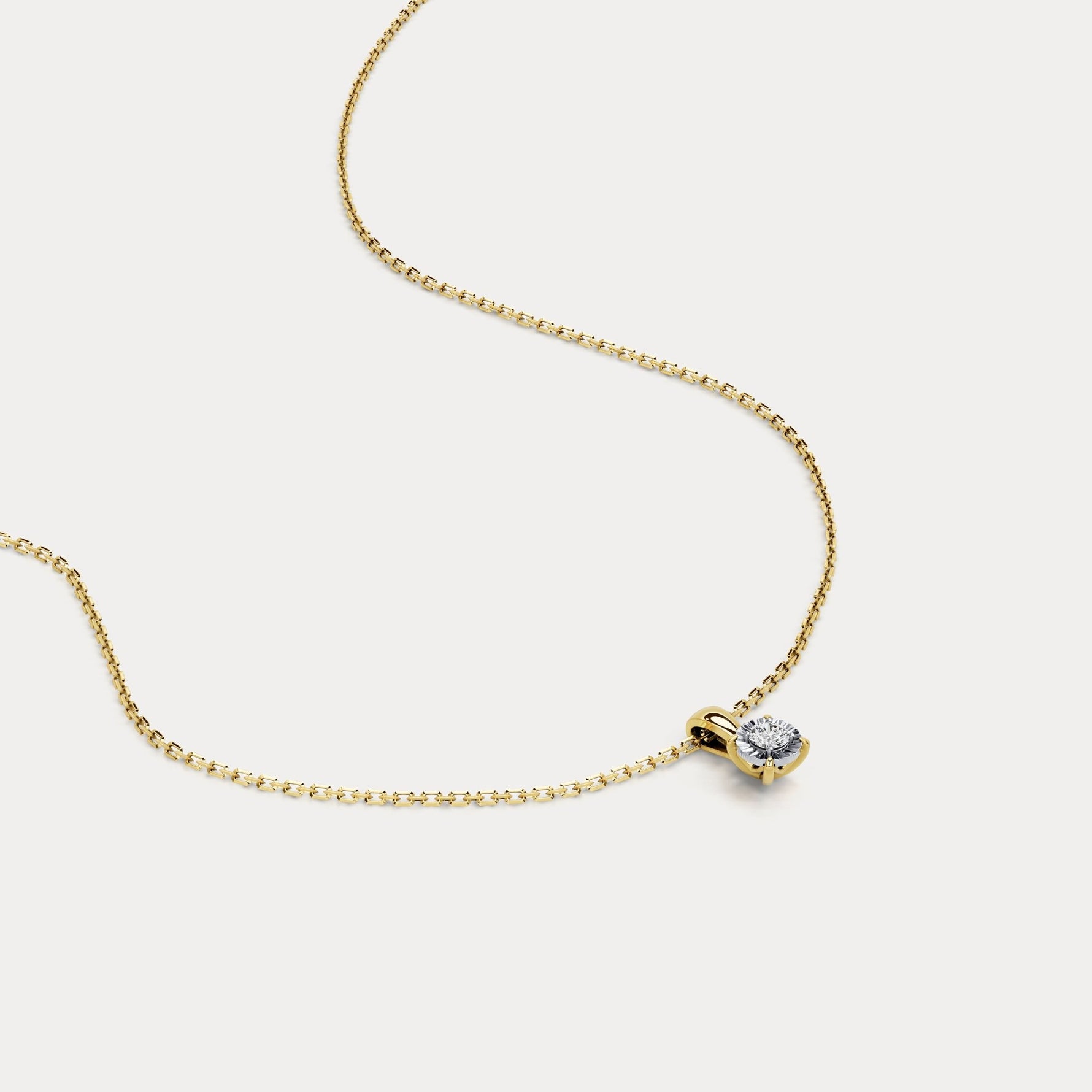 Lab Diamond Round Solitaire Pendant Necklace in Sterling Silver - Necklaces