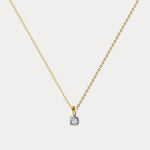 Lab Diamond Round Solitaire Pendant Necklace in Sterling Silver - Necklaces