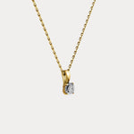 Lab Diamond Round Solitaire Pendant Necklace in Sterling Silver - Necklaces