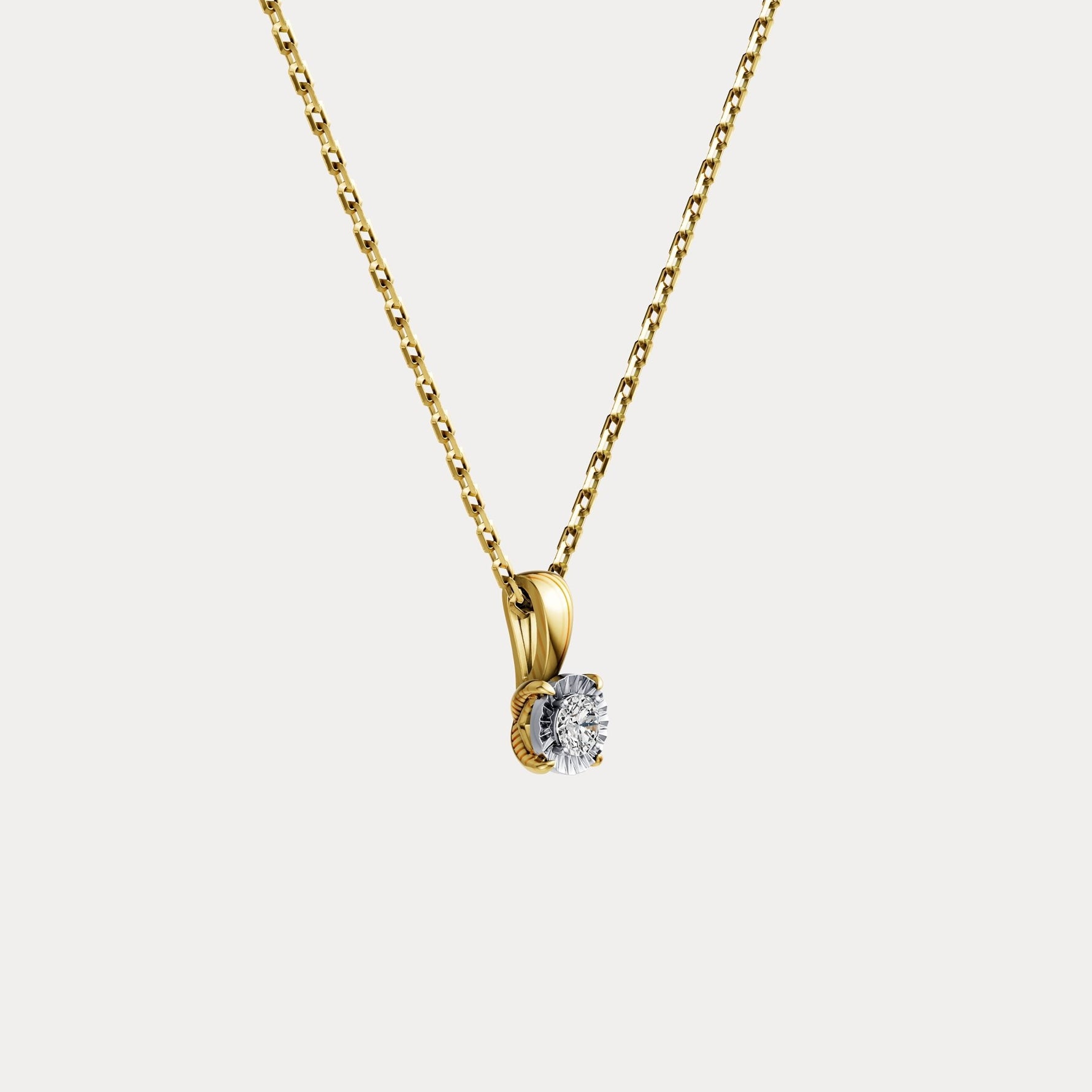 Lab Diamond Round Solitaire Pendant Necklace in Sterling Silver - Necklaces