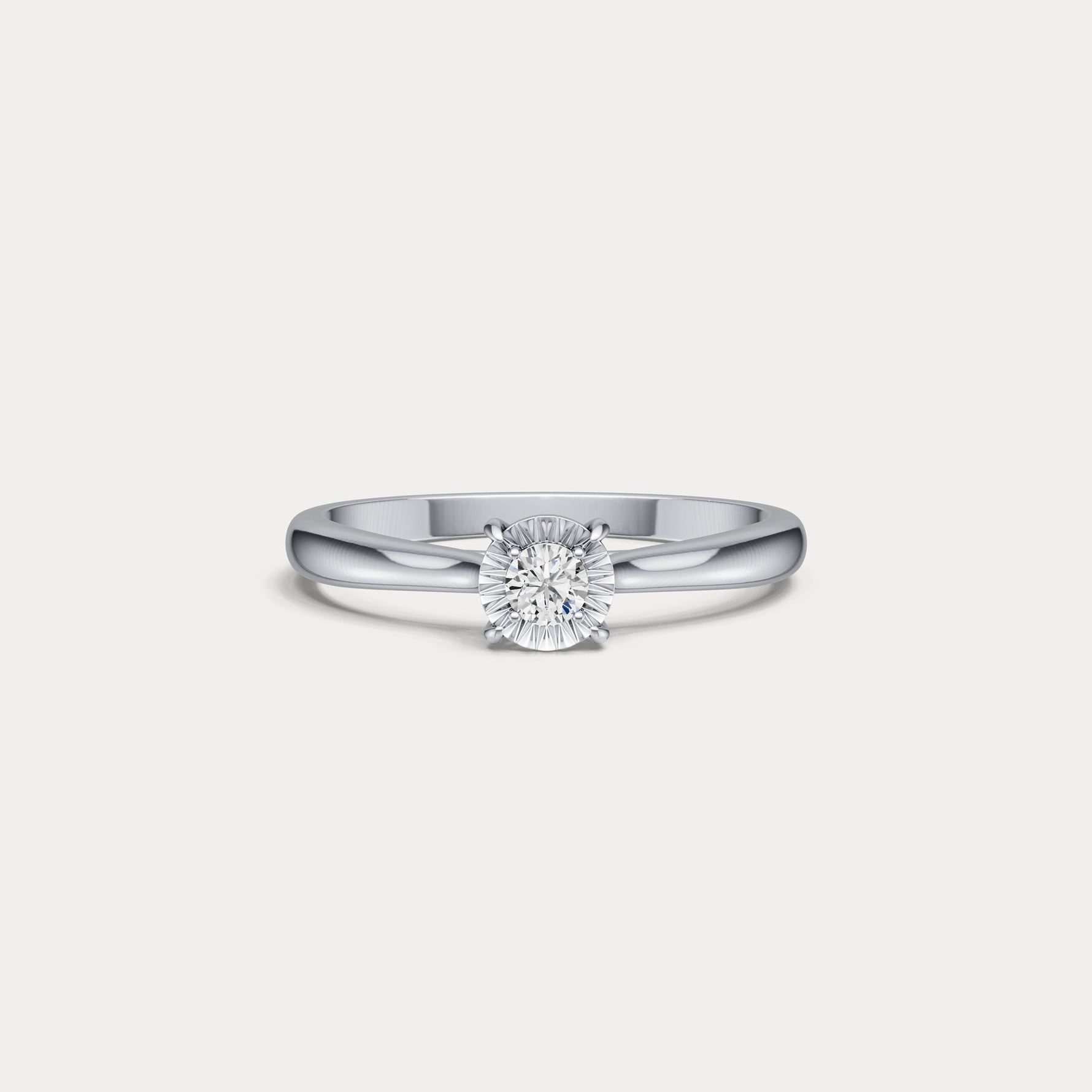 Sterling Silver Prong Round Lab - grown Diamond Ring - Rings