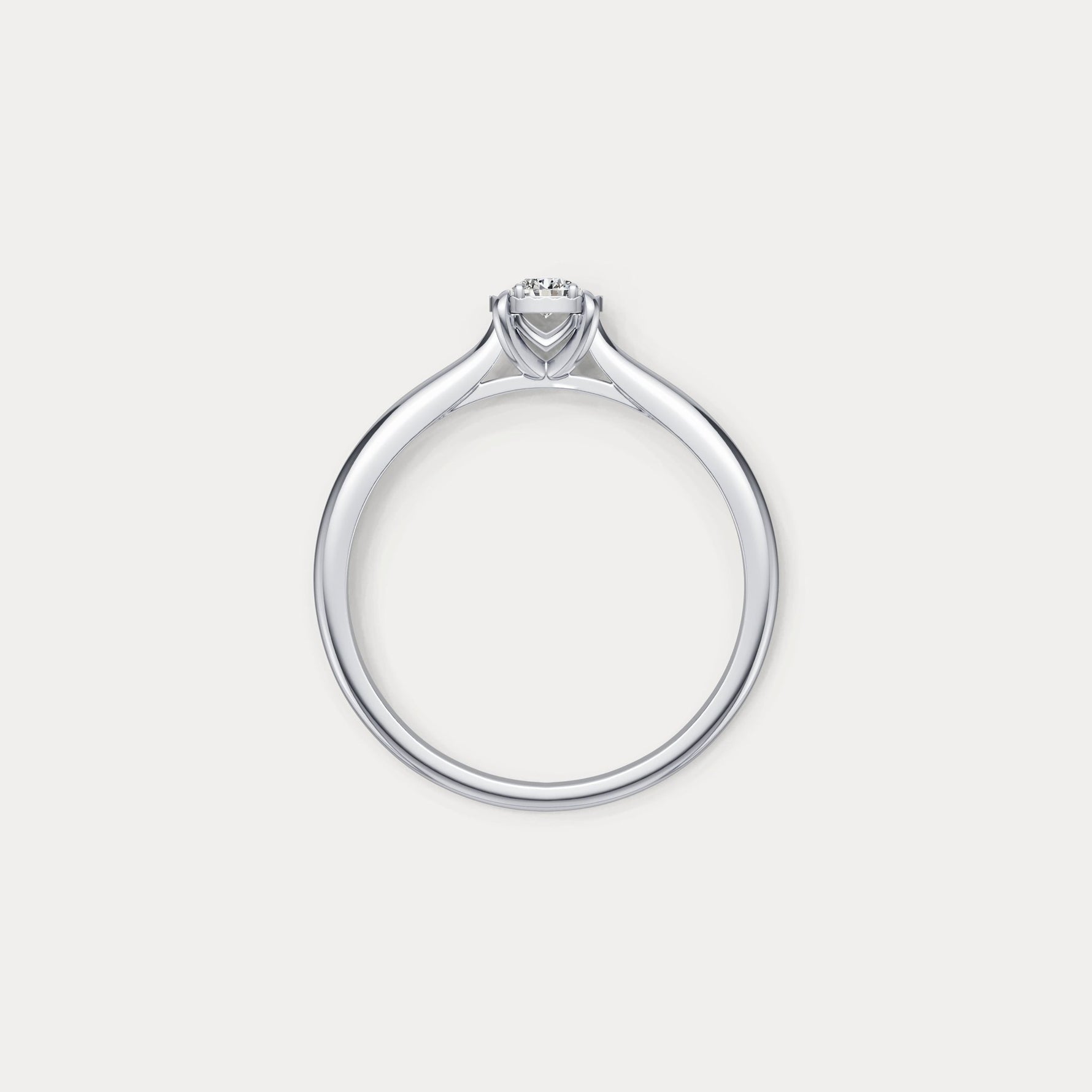 Sterling Silver Prong Round Lab - grown Diamond Ring - Rings