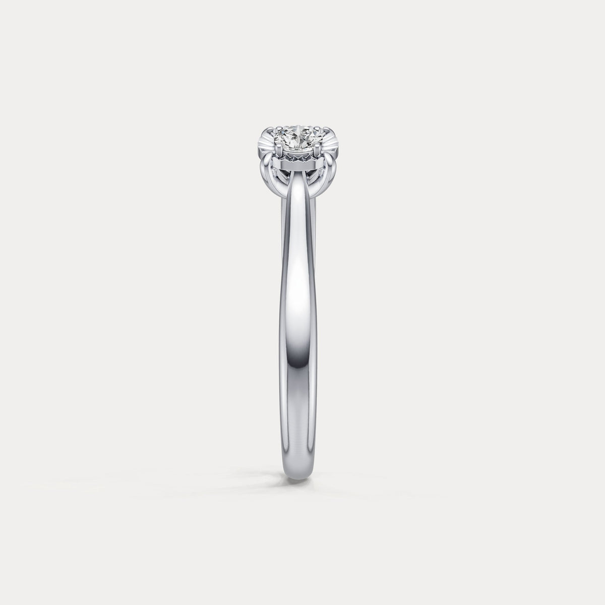 Sterling Silver Prong Round Lab - grown Diamond Ring - Rings
