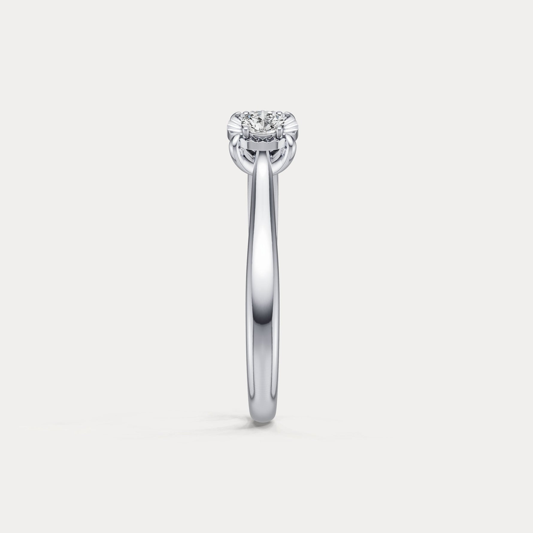 Sterling Silver Prong Round Lab - grown Diamond Ring - Rings