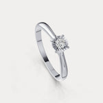 Sterling Silver Prong Round Lab - grown Diamond Ring - Rings