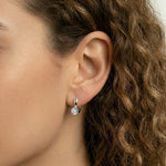 Sterling Silver Huggie Earrings with Lab - Grown Diamonds - Earrings