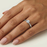 Sterling Silver Prong Round Lab - grown Diamond Ring - Rings