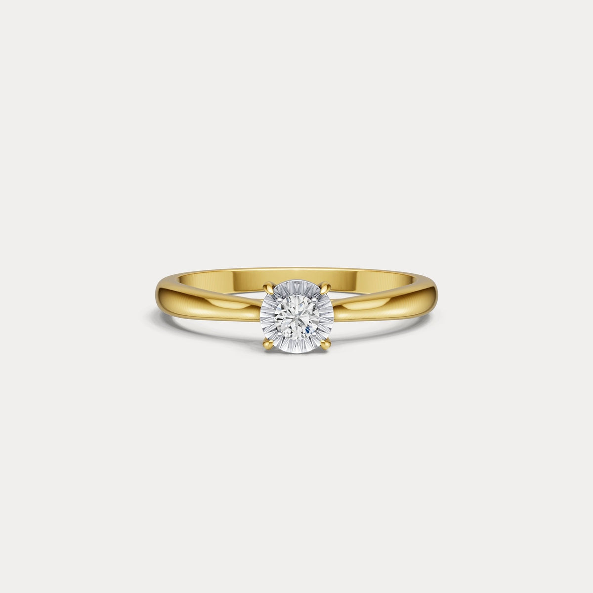 Sterling Silver Prong Round Lab - grown Diamond Ring - Rings