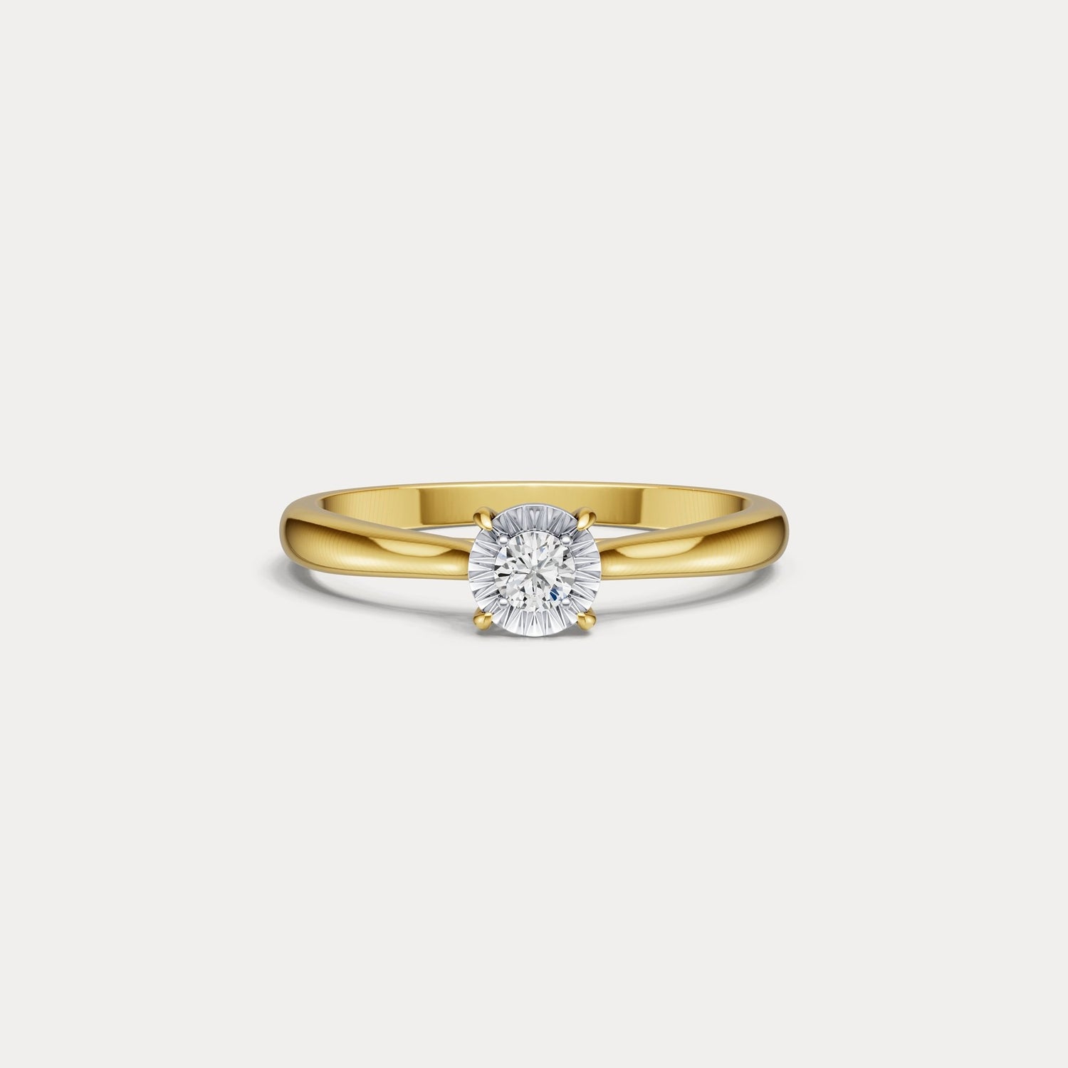 Sterling Silver Prong Round Lab - grown Diamond Ring - Rings