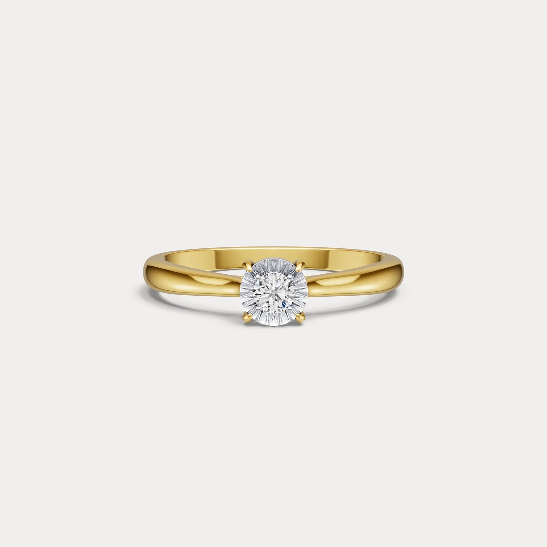 Sterling Silver Prong Round Lab - grown Diamond Ring - Rings