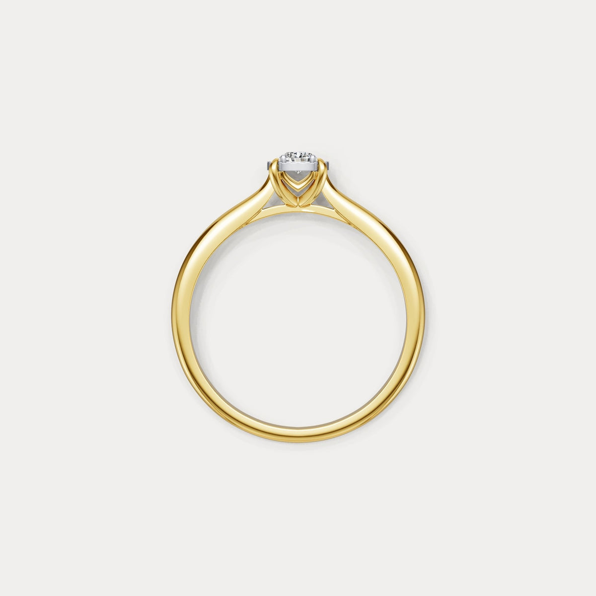 Sterling Silver Prong Round Lab - grown Diamond Ring - Rings