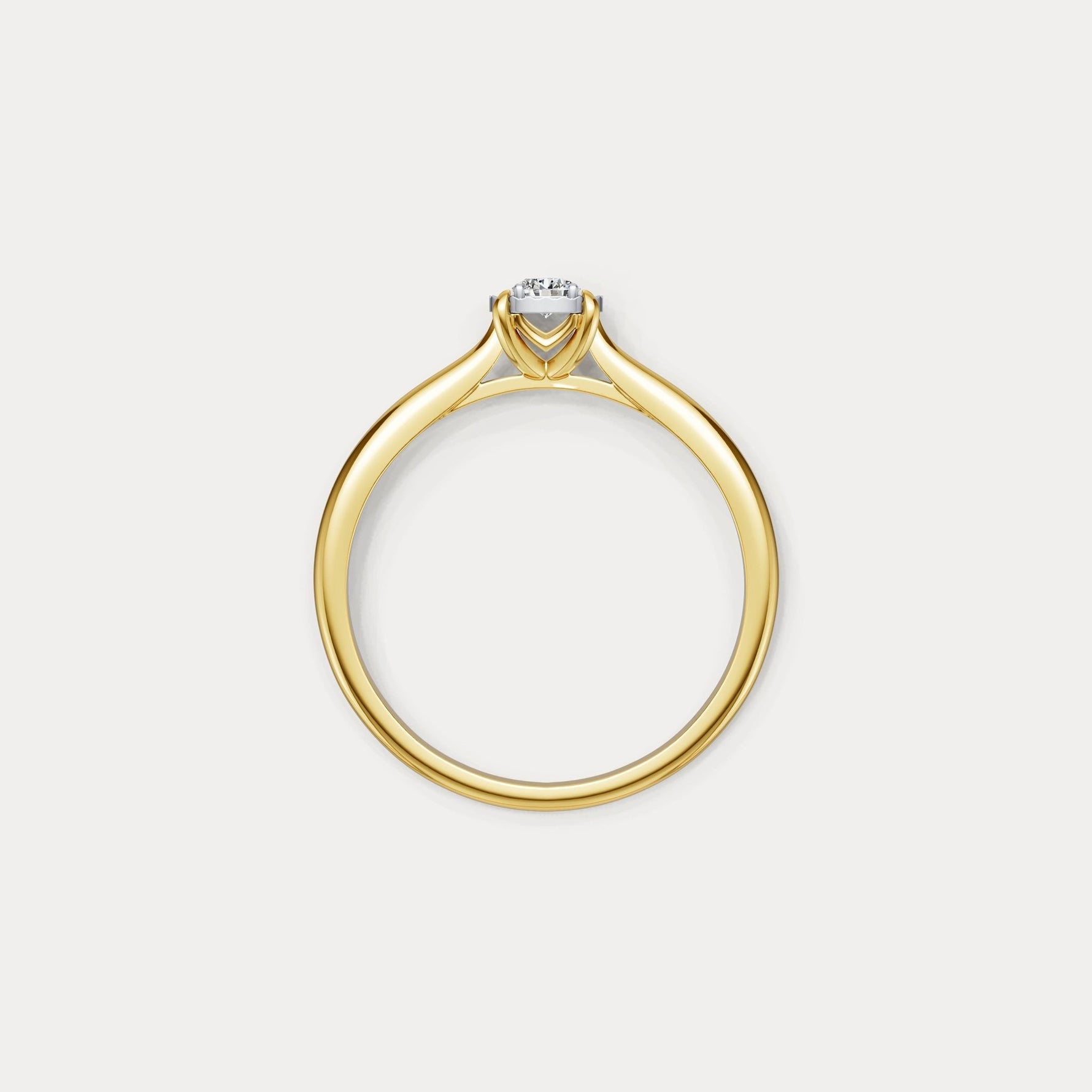 Sterling Silver Prong Round Lab - grown Diamond Ring - Rings