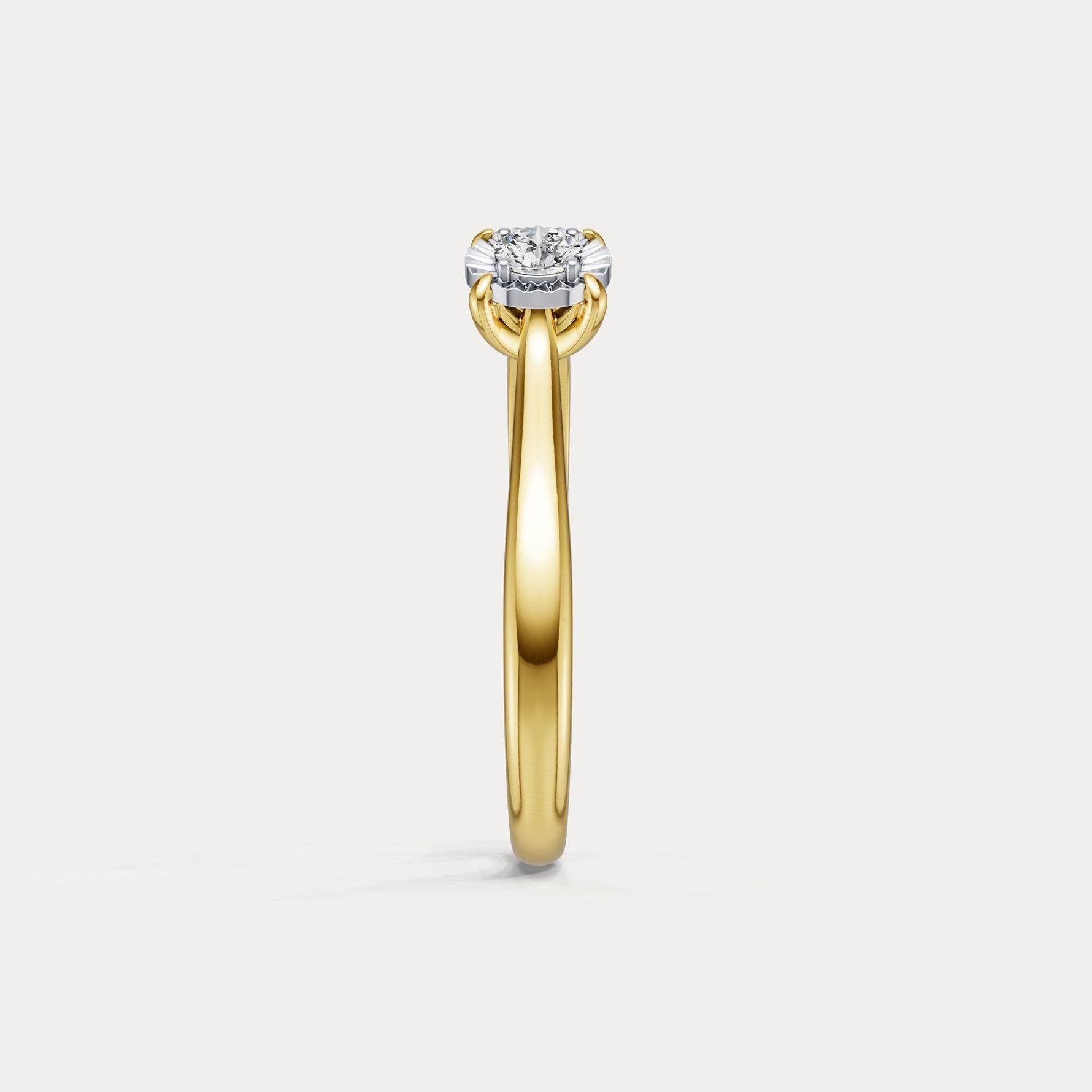 Sterling Silver Prong Round Lab - grown Diamond Ring - Rings