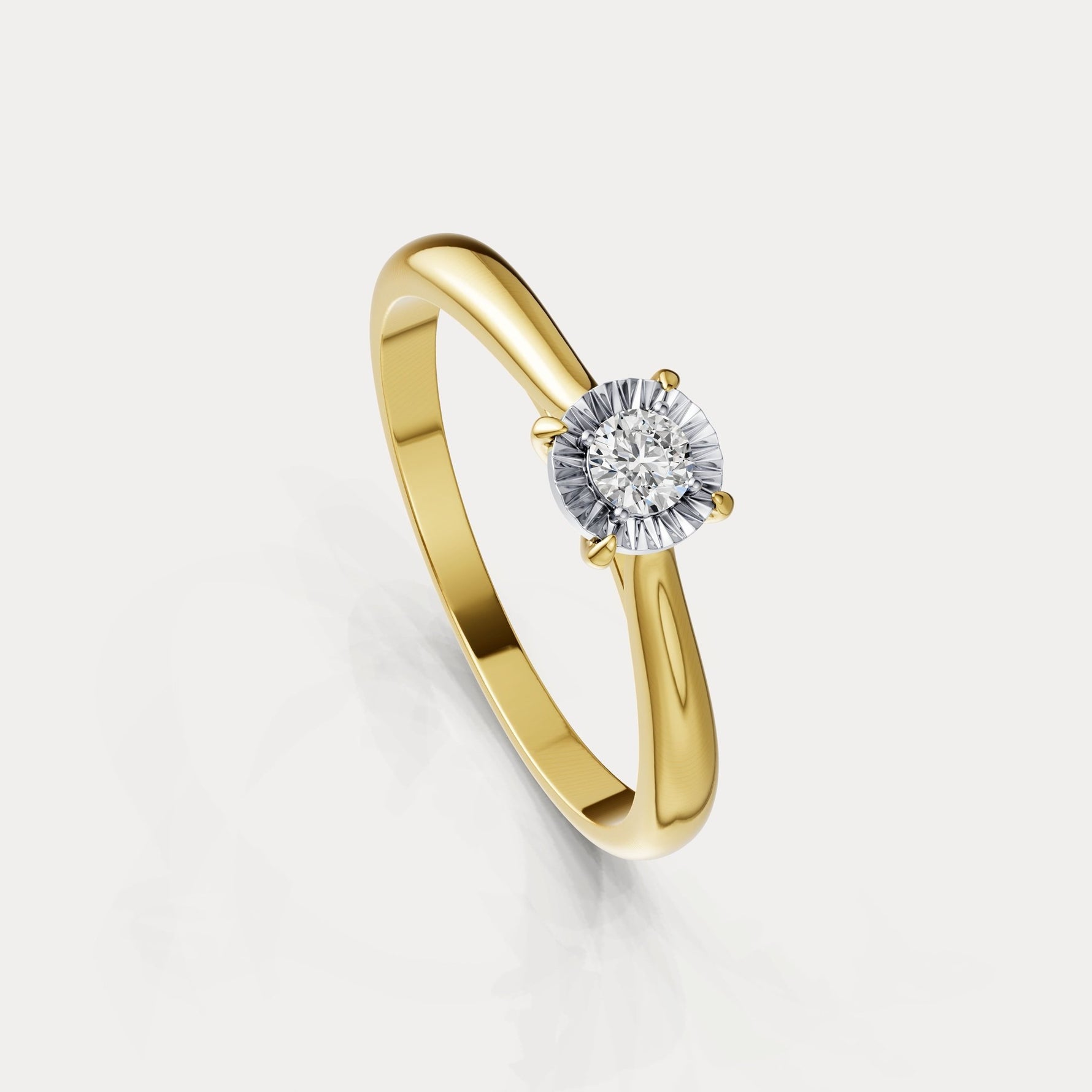 Sterling Silver Prong Round Lab - grown Diamond Ring - Rings