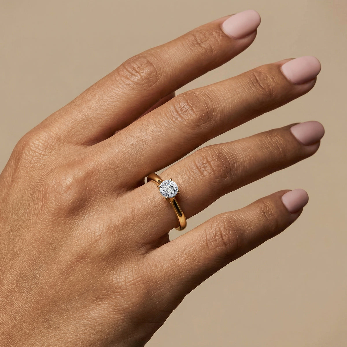 Sterling Silver Prong Round Lab - grown Diamond Ring - Rings
